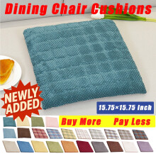 Square Dining Chair Cushions 15.7"x15.7", Soft Linen & Thick Sponge, Non-Slip, Machine Washable — Compatible with Standard Dining Chairs