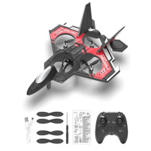 Skumdrone med faste vinger, LED-lys og 2.4G fjernstyret – Stuntflyver til børn, kompatibel med...