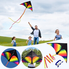 Zmeu colorat pentru plajă, sub 5 USD, cu coadă lungă, 150x75cm, ușor de zburat pentru copii și adulți, activități în aer liber, distracție