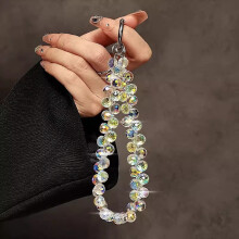 Lanière de téléphone en forme de larme de cristal - Bracelet court à perles