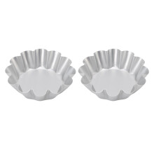 2-Pack Flower-Shaped Aluminum Alloy Tart & Cake Mold – Non-Stick, Dishwasher Safe, Versatile for Bread, Mousses & Tarts
