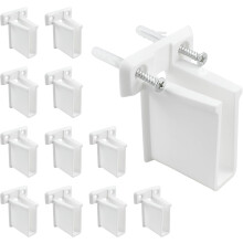 12 Pcs Wire Shelf End Bracket, Heavy Duty Wall Mount White Plastic Closet Shelves Brackets for Shelves Closet (Fasteners Included)
