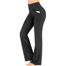 jóganadrág nők Női jóganadrág zsebes magas derekú edzőnadrág lezser nadrág yogalicious leggings fekete + XL