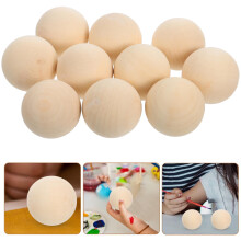 10Pcs Unfinished Natural Wooden Balls Khaki Round for DIY Projects and Decorating 2In Diameter Non Porous
