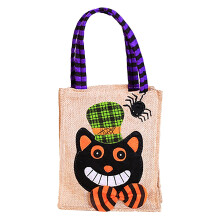 Large Reusable Halloween Tote Bags for Trick or Treating, Candy & Party Favors – White Canvas Gift Bags with Handles