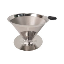 Pour Over Coffee Dripper, Reusable Coffee Filter, Pour Over Coffee Maker for Single Cup Brew, of Stainless Steel Cone Filter