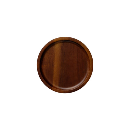 Rustic Walnut Wooden Tray, Solid Round Serving Platter for Tea, Coffee, Snacks – Kitchen, Bar, Breakfast Server with Raised Edges (13x2cm)
