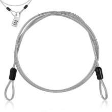 Bike Lock 304 Stainless Steel Lock Cables With Luggage Lock Wire Lock Cable Safety Cable Wire With Double-Looped Ends