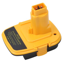Adaptor baterie Dewalt Dm18D pentru scule de 18V - Convertește baterii Li-Ion de 20V/18V - Construcție durabilă - Instalare ușoară - Galben