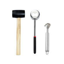 Coconut Opener Tools Set, Food Grade Stainless Steel,Coconut Breaker Kit, Perfect for Fresh Coconut Water & Meat Extraction