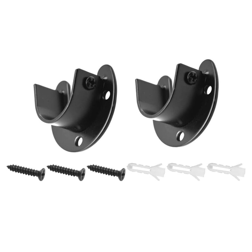 2Pc U-Shape Closet Clothes Pole Rod Flange Support Holder Socket Bracket 9448483994866