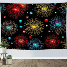 Fireworks Theme Art Decoration Tapestry, Festival Celebration Wall Art for Bedroom, Living Room, Dorm, or Apartment Decor - 80x60in