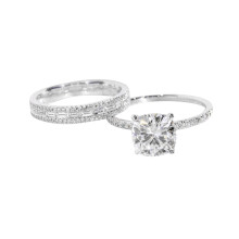 Clearance Sale- 2023 Silver Promise Rings Delicate Design 2PCS Set Diamond Fashion Ring Light Luxury High Grade Ring