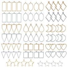 80 PCS Assorted Open Metal Bezels for Resin Pressed Frame Charms Earring and Necklaces Making Frames (Gold and Silver)