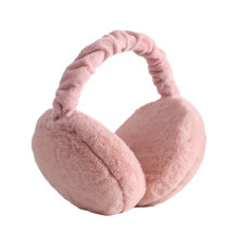 Warm Keeping Skin-friendly Earmuff Faux Rabbit Fur Rotating Adjustable Ear Cover for Winter,Skin Pink1
