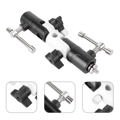 1Pack Adjustable U-shape Flashlight Holder Lamp Mount Bracket for Photographers 5.82x3.14x1.18in