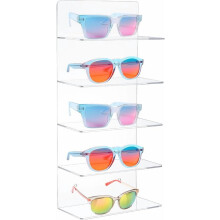 5-Tier Clear Acrylic Sunglasses Holder Rack, 40x18x10cm, for Eyeglasses Storage & Display – Compatible with Standard Frames