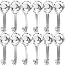 3/6/12/20Pcs Black Magnetic Hooks Cruis Heavy Duty Magnetic Hangers, Extra Strong Magnets with Hook for Hanging, Resistant Base
