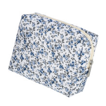 Quilted Makeup Bags Blue Floral Makeup Bags Cute Makeup Bag for Women Girls