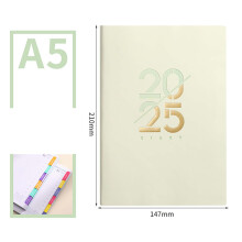 A5 English Daily Planner – Soft Leather Cover, 156 Sheets (312 Pages), Multifunctional Organizer for Office, School, Home, Business & Travel