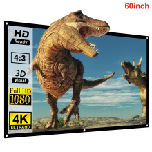 60" 4:3 Foldable Anti-Crease Projector Screen, Double-Sided, Indoor/Outdoor, Compatible with Home & Backyard Theater
