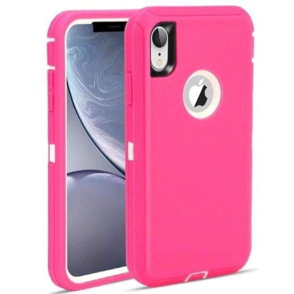 Heavy Duty Case Designed For Compatible With Iphone Xs Max Shockproof Triple Layer Rugged Case (Pink) Pink 9448483558372