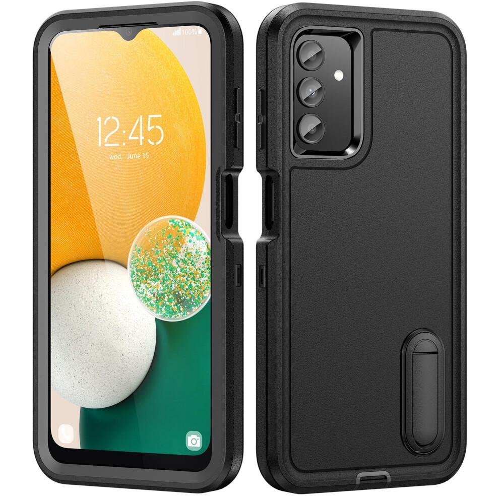 Military Grade Dual Layer Shockproof Phone Case With Kickstand For Samsung Galaxy A13 5G Â Dustproof & Drop Proof (Black) Black 9448483558686