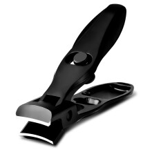 Swocky tyske negleklipper, bred kæbe i rustfrit stål, anti-stænk, kompatibel med skarpe kraftige klippere, ergonomisk håndtag (sort)