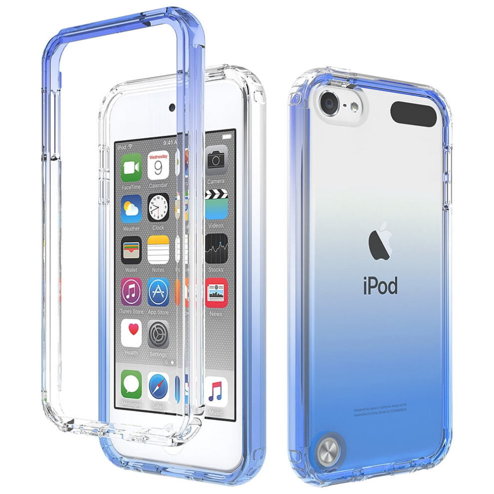 Ipod Touch 7Th/6Th/5Th Gen Gradient Clear Rugged Shockproof Case, Compatible With Apple Ipod Touch 7Th/6Th/5Th Gen, Blue 9448483560771