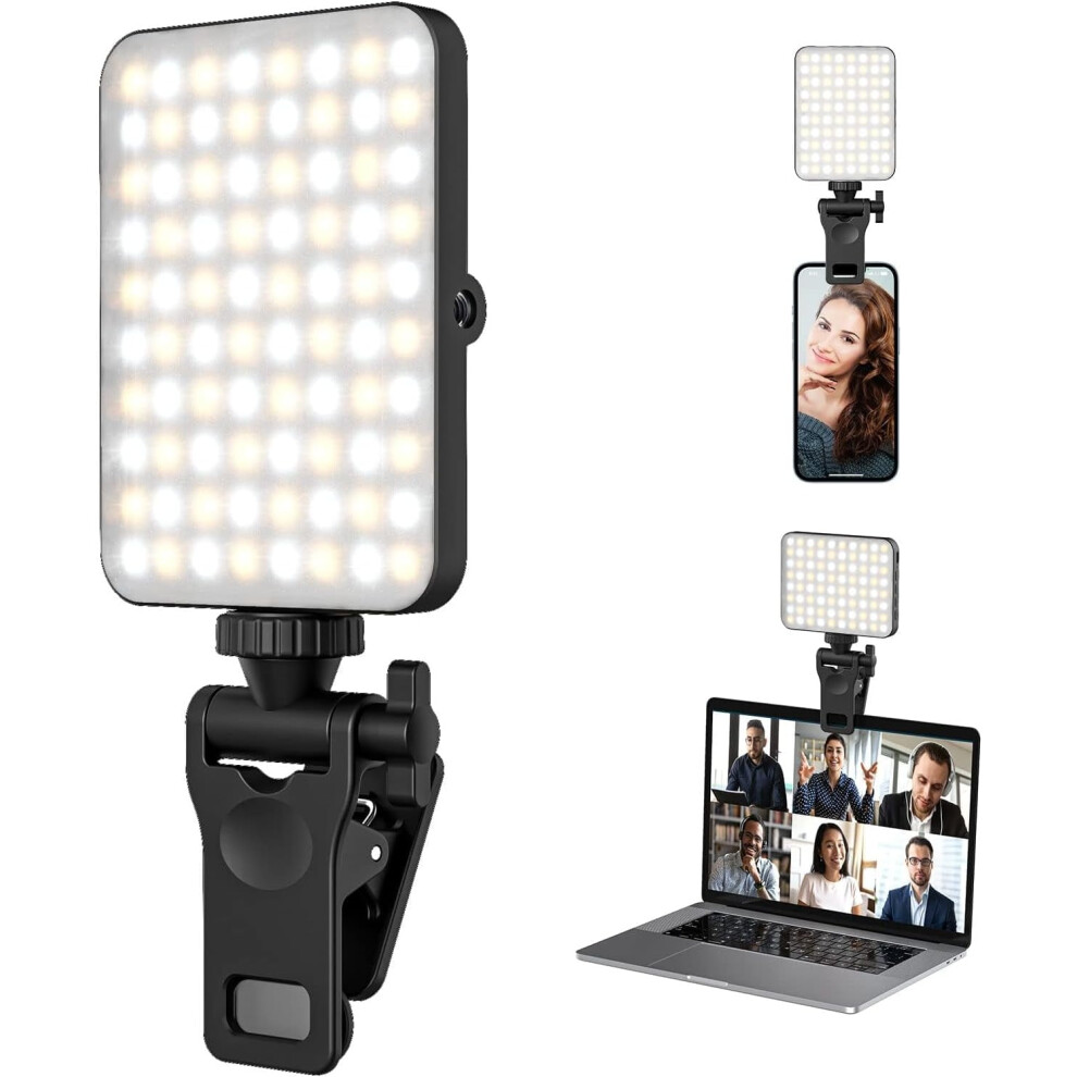 Rechargeable Selfie & Phone Clip, Compatible With Iphone Â Adjustable Led Brightness For Selfies, Makeup, Tiktok, Live Streaming, Video Calls Light 9448483558693