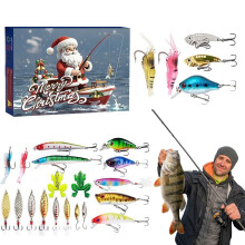 Weihnachtliches Angelköder-Set mit Weihnachtsmann – thematisch gestaltete Verpackung, festliches Geschenk für Angler und zur Weihnachtszeit –