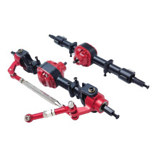 Conjunto de eixos dianteiro e traseiro em liga leve para reparo de carros RC MN82LC79RC na escala 1/12 (preto).