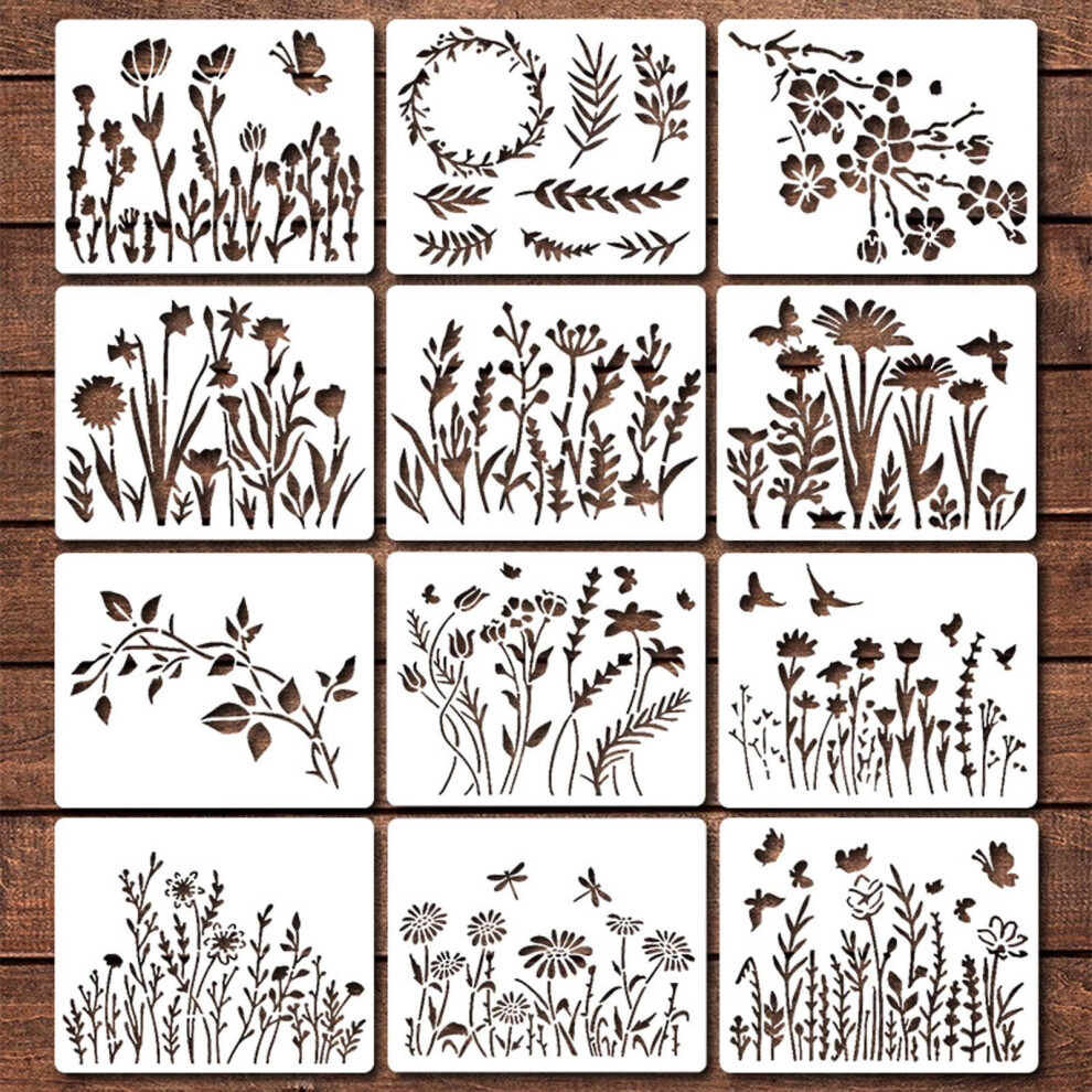 Reusable Garden Fence Flower Stencils, Diy Floral Painting Templates For Wood/Wall Art Â Compatible With All Craft Surfaces 9448483561525