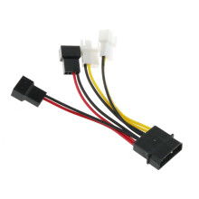Cabo adaptador de alimentação para ventoinha de 4 pinos Molex para 3 pinos/4 pinos, 2x12V/2x5V, divisor de alimentação em Y para ventoinhas de