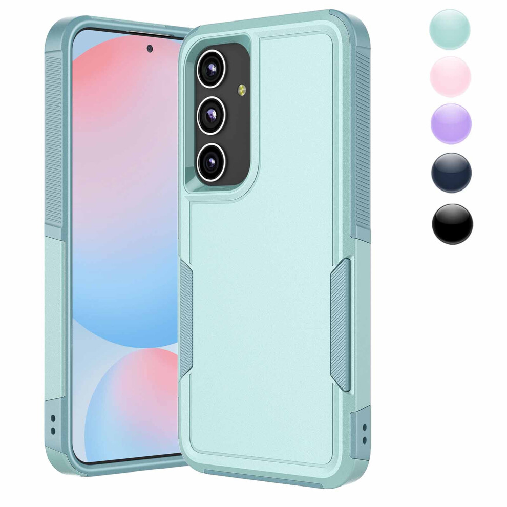 Compatible With Samsung Galaxy S24 Fe Case – Shockproof 2-In-1 Rugged Armor Cover, Hard Plastic & Rubber Bumper, Green 9448483562447