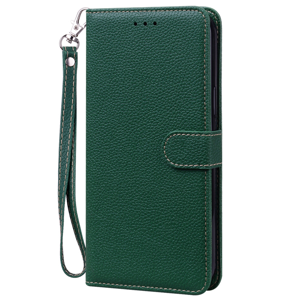 Tech Circle Wallet Case For Compatible With Iphone 11 Card Slots Holder Slim Pu Leather Folio Flip Case With Hand Strap, Darkgreen 9448483562669
