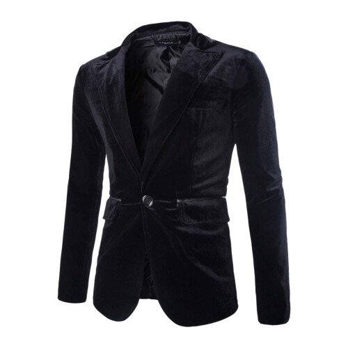 Peak Lapel Ανδρικό Επίσημο Μπουφάν, Στενή Γραμμή, Ανοιχτό Μπουφάν με Ένα Κουμπί και