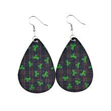 St Patrick's Day Earrings, Green Drop Shape Stainless Steel Stud Earrings, Hypoallergenic Lightweight Fashion Jewelry for Women Daily Casual Wear