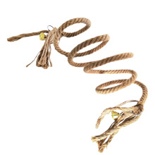 Khaki Spiral Parrot Climbing Rope Fiber Rope with Bell for Pet Birds Exercise