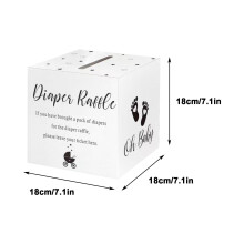 Diaper Raffle Tickets – 50 Double-Sided Cards in Decorative Box, Compatible with Baby Shower & Gender Reveal Parties