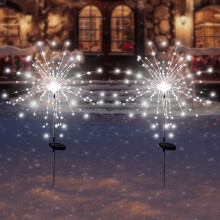 2-Pack 180LED Solar Firework Lights for Outside, 8 Flashing Modes, Waterproof, Compatible with Lawn & Garden Decoration