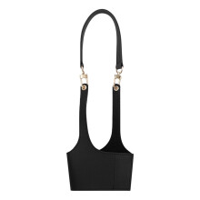 Universal Cup Holder Sling, PU Leather Drink Carrier with Adjustable Strap for Coffee Cups, Water Bottles, Travel, Camping & Shopping