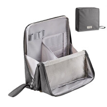 Doresty Standing Makeup Bag, Waterproof Oxford Cloth Organizer with Compartments, Toiletry & Stationery Storage, Compatible with All Cosmetics