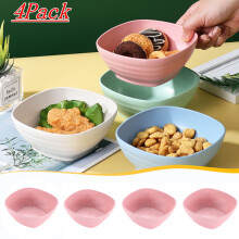 Cereal Bowls 4 Pieces, Unbreakable And Reusable Light Weight Bowl For Rice Noodle Soup Snack Salad Fruit Dishwasher Safe, Microwave Safe (Pink)