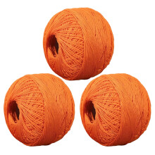 Orange Cotton-Linen Yarn 3 Rolls 60% Cotton 40% Linen
