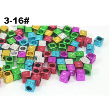 250 Assorted Alphabet Letter Acrylic Cube Pony Beads 6X6mm Jewelry Kids Craft-3-16# Mixed Christmas Color