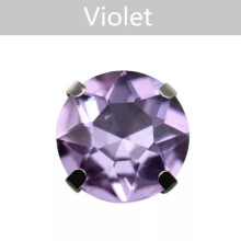 10pcs Sew On Glass Crystal Round Rhinestones Flat Back Claw Cup Craft Beads-8mm-Violet