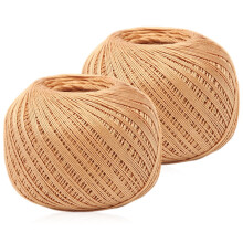 2 Rolls Cotton Yarn Silky Pearl Lacework Thread Spiral Long Staple Cotton Yarn for Crochet and Knitting Projects Type 7