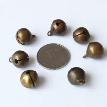 Retro Bronze Copper Jingle Bell Dangle Charms Pendant Jewelry Making Pet Bell-14mm-6pcs