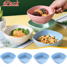 Cereal Bowls 4 Pieces, Unbreakable And Reusable Light Weight Bowl For Rice Noodle Soup Snack Salad Fruit Dishwasher Safe, Microwave Safe (Blue)